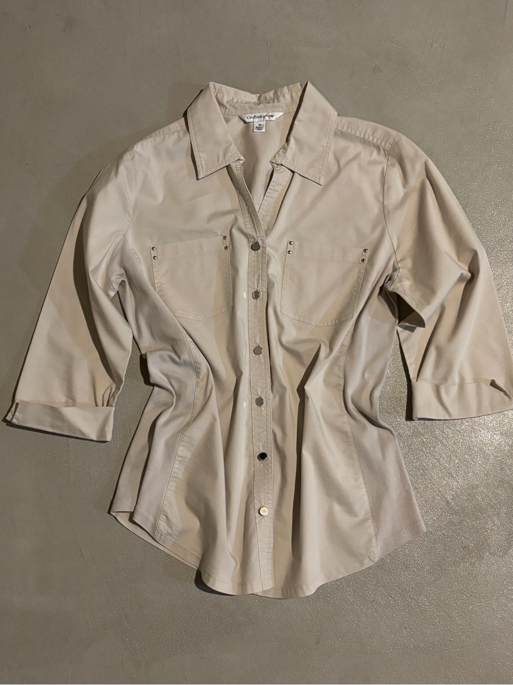 croft & barrow Beige Button-Down Shirt
